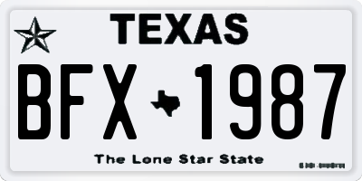 TX license plate BFX1987