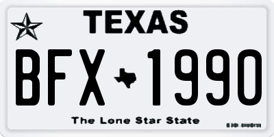 TX license plate BFX1990