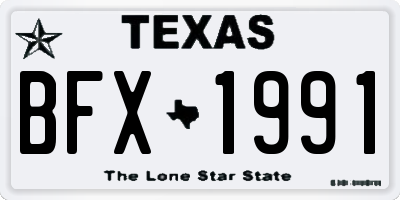 TX license plate BFX1991
