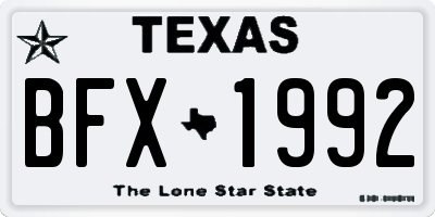 TX license plate BFX1992