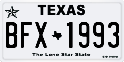 TX license plate BFX1993