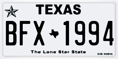 TX license plate BFX1994