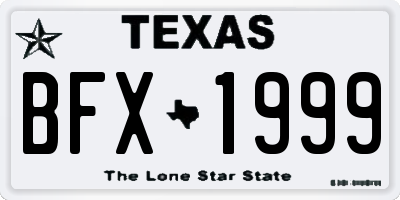 TX license plate BFX1999