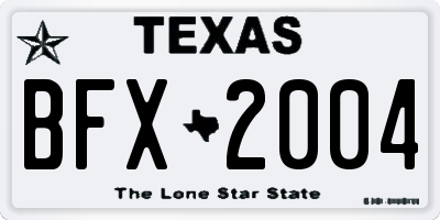 TX license plate BFX2004