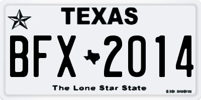 TX license plate BFX2014