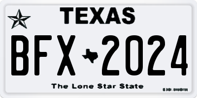 TX license plate BFX2024