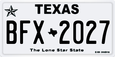 TX license plate BFX2027