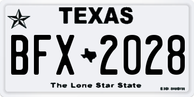 TX license plate BFX2028