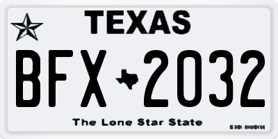 TX license plate BFX2032