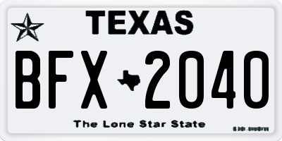 TX license plate BFX2040