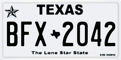 TX license plate BFX2042
