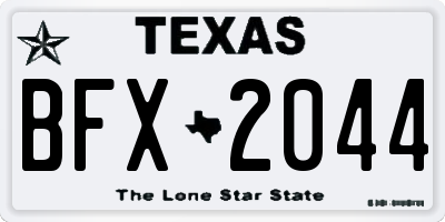 TX license plate BFX2044