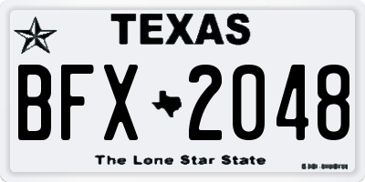 TX license plate BFX2048