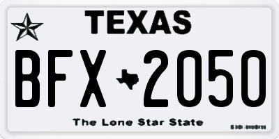 TX license plate BFX2050