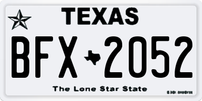TX license plate BFX2052