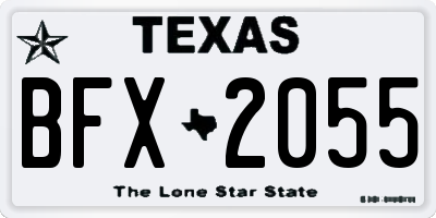 TX license plate BFX2055