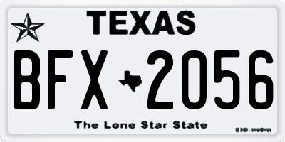 TX license plate BFX2056