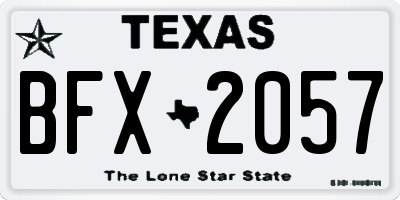 TX license plate BFX2057