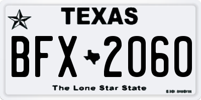 TX license plate BFX2060