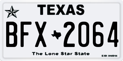 TX license plate BFX2064