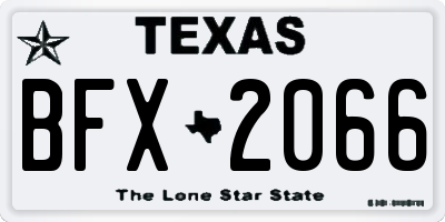 TX license plate BFX2066