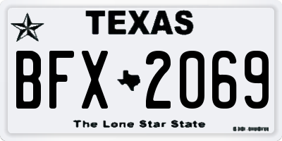 TX license plate BFX2069