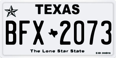 TX license plate BFX2073