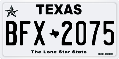 TX license plate BFX2075