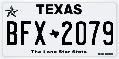 TX license plate BFX2079