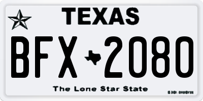 TX license plate BFX2080
