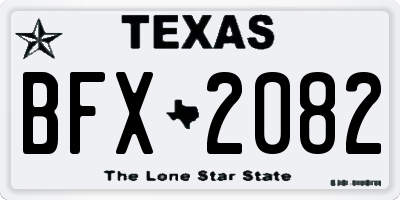 TX license plate BFX2082