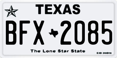TX license plate BFX2085