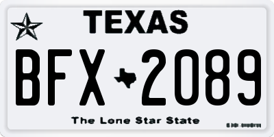 TX license plate BFX2089
