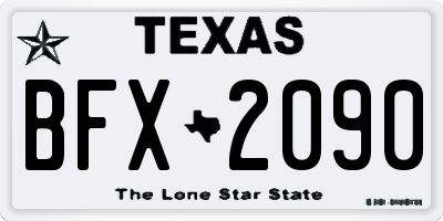TX license plate BFX2090
