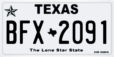 TX license plate BFX2091