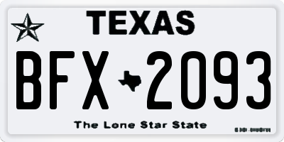 TX license plate BFX2093