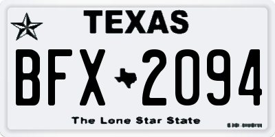 TX license plate BFX2094
