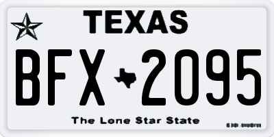TX license plate BFX2095