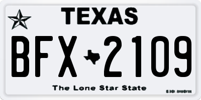 TX license plate BFX2109