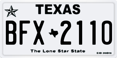 TX license plate BFX2110