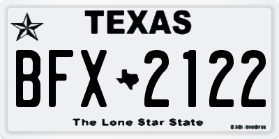 TX license plate BFX2122