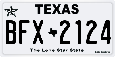 TX license plate BFX2124