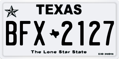 TX license plate BFX2127