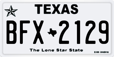 TX license plate BFX2129