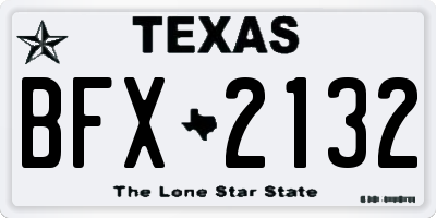 TX license plate BFX2132