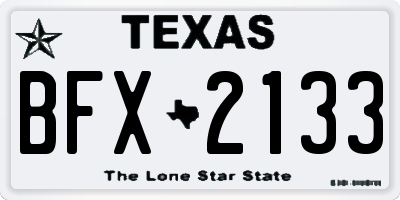 TX license plate BFX2133