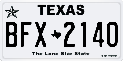 TX license plate BFX2140