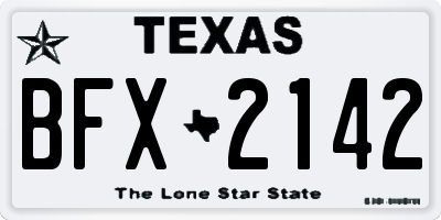 TX license plate BFX2142
