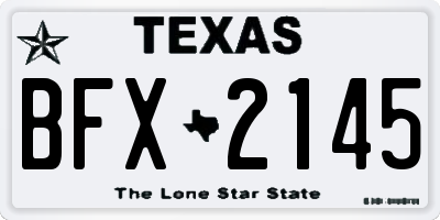 TX license plate BFX2145