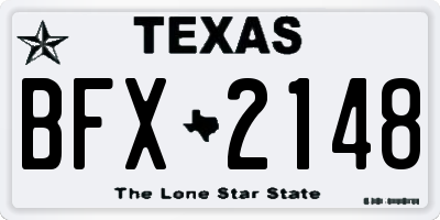 TX license plate BFX2148
